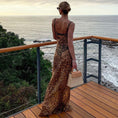Load image into Gallery viewer, Backless See-through Leopard Print Dress