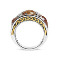 Load image into Gallery viewer, 14K White Gold 7.00 Cttw Fancy Color Rose Cut Diamond 3 Stone Pave Style Ring Band (Fancy Color, I1-I2 Clarity) - Size 7