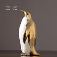 Load image into Gallery viewer, Gold White Penguin statue Home Decor