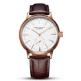 Load image into Gallery viewer, Leather Silver Men's three-hand automatic stainless steel mechanical watch
