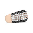 Load image into Gallery viewer, 18K Rose Gold 2 1/5 Cttw Black and White Diamond 6 Row Band Ring (F-G and Black Color, VS1-VS2 Clarity)