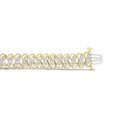 Load image into Gallery viewer, 10K Yellow Gold 4.0 Cttw Diamond Triple Row Infinity 7" "S" Link Tennis Bracelet (J-K Color, I2-I3 Clarity)
