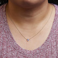 Load image into Gallery viewer, 14k Yellow Gold 3-Prong Martini Set Blue Tanzanite Trillion Solitaire 18" Pendant Necklace