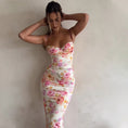 Load image into Gallery viewer, Summer Flower Maxi Hot Backless Sling Dress