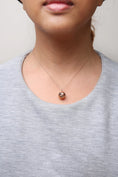 Load image into Gallery viewer, 18K Rose Gold 3/8 Cttw Black and White Diamond Ball with Filigree Heart and Cluster Design 18" Pendant Necklace (Black and G-H Color, SI1-SI2 Clarity)