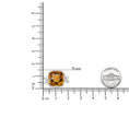 Load image into Gallery viewer, 14K White Gold 12mm Cushion Cut Yellow Citrine Gemstone and 1/3 Cttw Round Pave-Set Diamond Ring - (H-I Color, VS1-VS2 Clarity)