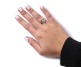 Load image into Gallery viewer, 10K Two-Toned 1/2 Cttw Round And Baguette-Cut Composite Pear Head Diamond Ring (H-I Color, I2-I3 Clarity)