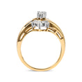 Load image into Gallery viewer, 10K Two-Toned 1/2 Cttw Round And Baguette-Cut Composite Pear Head Diamond Ring (H-I Color, I2-I3 Clarity)