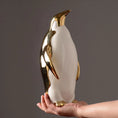 Load image into Gallery viewer, Gold White Penguin statue Home Decor