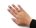 Load image into Gallery viewer, 10K Yellow Gold 1/2 Cttw Round And Baguette-cut Diamond Rhombus Head and Halo Ring (I-J Color, I1-I2 Clarity)