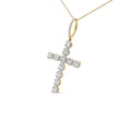 Load image into Gallery viewer, 10K Yellow Gold 5/8 Cttw Miracle Set Round Diamond Circle Link Cross Pendant Necklace for Men (H-I Color, SI1-SI2 Clarity) - NO CHAIN INCLUDED