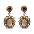 Load image into Gallery viewer, 18K Rose Gold Diamond Accent and Lemon and Oval Smoky Color Quartz Gemstone Dangle Drop Earring (G-H Color, SI1-SI2 Clarity)