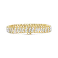 Load image into Gallery viewer, 10K Yellow Gold 4.0 Cttw Diamond Triple Row Infinity 7" "S" Link Tennis Bracelet (J-K Color, I2-I3 Clarity)