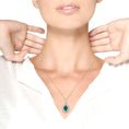 Load image into Gallery viewer, 14K Yellow Gold 6x4mm Emerald and 1/5 Cttw Round Diamond Halo Pendant 18" Necklace - (H-I Color, SI1-SI2 Clarity)
