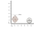 Load image into Gallery viewer, 18K Rose Gold 8 1/3 Cttw Pear and Round Diamond Floral Cluster Omega Earrings (F-G Color, VS1-VS2 Clarity)
