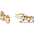 Load image into Gallery viewer, 10K Yellow Gold Plated .925 Sterling Silver 5.00 Cttw Diamond S-Link Bracelet (K-L Color, I2-I3 Clarity) Size 7.25"