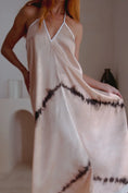 Load image into Gallery viewer, Altair Silk Halter Royal Dress in Shibori