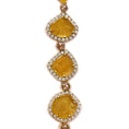 Load image into Gallery viewer, 14K Yellow Gold 16 7/8 Cttw Fancy Yellow Rose Cut Diamond 16" Collar Necklace with 4 Leaf Clover Drop (Fancy Yellow/I-J Color, I1-I2 Clarity)