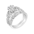 Load image into Gallery viewer, .925 Sterling Silver 1 cttw Lab Grown Diamond Engagement Ring and Band Set (F-G Color, VS2-SI1 Clarity)