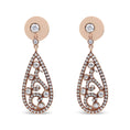 Load image into Gallery viewer, 18K Rose Gold 1 1/4 Cttw Diamond Teardrop Shaped Drop and Dangle Screw Back Stud Earring (F-G Color, VS1-VS2 Clarity)