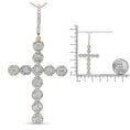 Load image into Gallery viewer, 10K Yellow Gold 5/8 Cttw Miracle Set Round Diamond Circle Link Cross Pendant Necklace for Men (H-I Color, SI1-SI2 Clarity) - NO CHAIN INCLUDED
