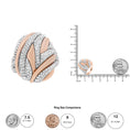 Load image into Gallery viewer, 18K Rose and White Gold 1 7/8 Cttw Diamond and Gold Textured Dome Cocktail Ring (F-G Color, VS1-VS2 Clarity)