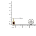 Load image into Gallery viewer, 14K Yellow Gold 1/5 Cttw Round Diamond and 9x7mm Cushion Cut Red Garnet Halo 18" Pendant Necklace (H-I Color, VS1-VS2 Clarity)