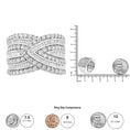 Load image into Gallery viewer, .925 Sterling Silver 2 3/8 Cttw Diamond Multi Row Overlay Band Ring ( J-K Color, I3 Clarity)