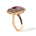 Load image into Gallery viewer, 14K Rose Gold 4 1/3 Cttw Fancy Color Rose Cut Diamond Triple Halo Cocktail Ring (Fancy Color, I1-I2 Clarity) - Size 7