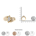Load image into Gallery viewer, 10K Yellow Gold 1/2 Cttw Round And Baguette-cut Diamond Cluster Head and Channel Set Shank Ring (H-I Color, I1-I2 Clarity)