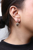 Load image into Gallery viewer, 18K Rose Gold Diamond Accent and Lemon and Oval Smoky Color Quartz Gemstone Dangle Drop Earring (G-H Color, SI1-SI2 Clarity)