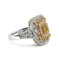 Load image into Gallery viewer, 14K Tri-Toned Gold 1.00 Cttw Yellow Diamond Halo and Milgrain Cocktail Cluster Ring (Yellow/G-H Color, SI1-SI2 Clarity) - Ring Size 7