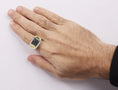 Load image into Gallery viewer, Men's 10K Yellow Gold 1 1/2 Cttw White and Black Treated Diamond Cluster Ring (Black / I-J Color, I2-I3 Clarity)