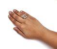 Load image into Gallery viewer, 14K White Gold 7.00 Cttw Fancy Color Rose Cut Diamond 3 Stone Pave Style Ring Band (Fancy Color, I1-I2 Clarity) - Size 7