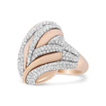 Load image into Gallery viewer, 18K Rose and White Gold 1 7/8 Cttw Diamond and Gold Textured Dome Cocktail Ring (F-G Color, VS1-VS2 Clarity)