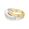 Load image into Gallery viewer, 14K Yellow and White Gold 1/2 Cttw Round-Cut Diamond Classic Gent's Band (H-I Color, I1 Clarity) - Size 10