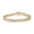 Load image into Gallery viewer, 10K Yellow Gold Plated .925 Sterling Silver 5.00 Cttw Diamond S-Link Bracelet (K-L Color, I2-I3 Clarity) Size 7.25"