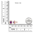 Load image into Gallery viewer, 14K Rose Gold 7x5mm Oval Cut Garnet and 3/8 Cttw Round Diamond Halo Stud Earrings (G-H Color, SI1-SI2 Clarity)