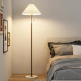 Load image into Gallery viewer, Retro Light Luxury Wood Grain Simple Pleated Floor Lamp Bedroom Bedside Sofa Study Floor Lamp