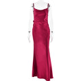 Load image into Gallery viewer, Women's Backless Flower Satin Dress