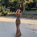 Load image into Gallery viewer, Backless See-through Leopard Print Dress