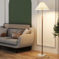 Load image into Gallery viewer, Retro Light Luxury Wood Grain Simple Pleated Floor Lamp Bedroom Bedside Sofa Study Floor Lamp