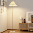 Load image into Gallery viewer, Retro Light Luxury Wood Grain Simple Pleated Floor Lamp Bedroom Bedside Sofa Study Floor Lamp