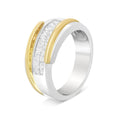 Load image into Gallery viewer, 14K Yellow and White Gold 1.00 Cttw Princess-Cut Diamond Modern Gent's Band (H-I Color, SI2-I1 Clarity) - Size 10