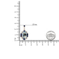 Load image into Gallery viewer, 18K White and Rose Gold and 3/4 Cttw Diamond with Round Blue Sapphire and 13x8mm Cushion Cut Sky Blue Topaz Gemstone Cluster Dangle Earrings (G-H Color, SI1-SI2 Clarity)