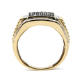 Load image into Gallery viewer, Men's 10K Yellow Gold 1 1/2 Cttw White and Black Treated Diamond Cluster Ring (Black / I-J Color, I2-I3 Clarity)