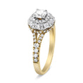 Load image into Gallery viewer, 14K Yellow and White Gold 1.00 Cttw Split Shank Halo Floral Diamond Engagement Ring ( I-J Color, I1-I2 Clarity)