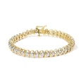 Load image into Gallery viewer, 18K Yellow Gold 4.0 Cttw Round-Cut Diamond S-Link 7" Inch Tennis Bracelet (I-J Color, SI1-SI2 Clarity)