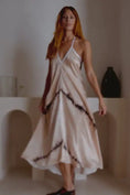 Load image into Gallery viewer, Altair Silk Halter Royal Dress in Shibori