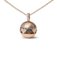 Load image into Gallery viewer, 18K Rose Gold 3/8 Cttw Black and White Diamond Ball with Filigree Heart and Cluster Design 18" Pendant Necklace (Black and G-H Color, SI1-SI2 Clarity)